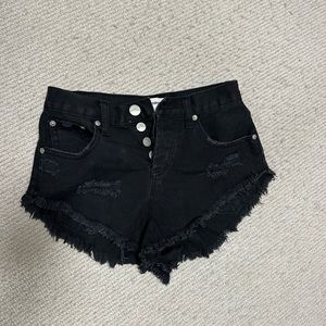 super down black jean shorts